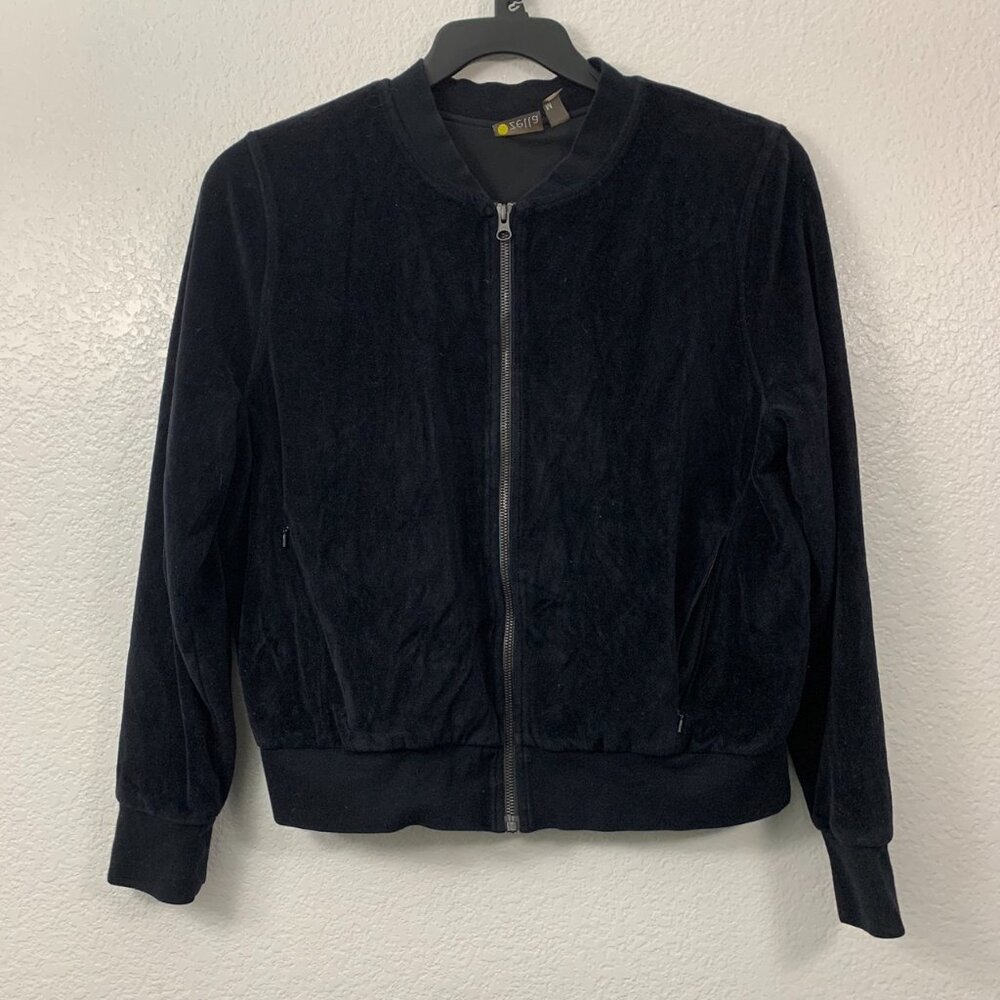 Zella Zip Up Backflip Velour Bomber Jacket - Picture 3 of 12